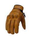 Torc Fairfax Gold Goat Leather Mid Length Retro Street Motorcycle Gloves
