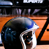 Blue Flake  Helmet Vintage Open Face "Electric bike helmet" "Electric Motorcycle helmet" Super73 ONYX Huck Cycles