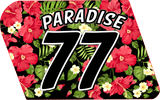 RED ON BLACK TROPICAL FLORAL DECALS
