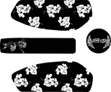 BLACK N WHITE HIBISCUS DECALS