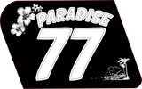 BLACK N WHITE HIBISCUS DECALS