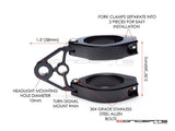"Corto" Black CNC Machined Headlight Brackets