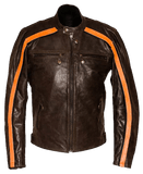 SHAFT - RETRO ORANGE-STRIPE MOTO JACKET!