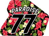 RED ON BLACK TROPICAL FLORAL DECALS