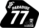 BLACK N WHITE HIBISCUS DECALS