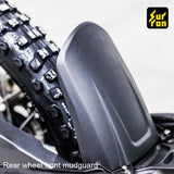 Rear wheel mudguard.