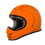 Gloss Orange Retro Moto Helmet Full Face