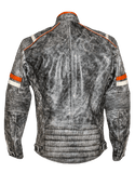 Retro moto leather jacket with armor Black leather electric bike electric motorcyle jacket with armor at www.custom-ebike.com