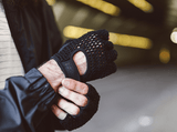 Black fingerless glove for bikes and electric bikes