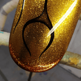 Gold flake spray paint on plastic fender learn how at custom-ebike.com